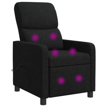 vidaXL Recliner Zwart Stof, Verzenden