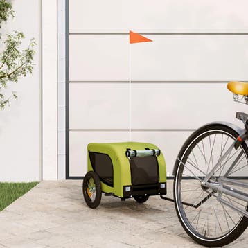vidaXL Hondenfietstrailer oxford stof en ijzer groen en, Verzenden, Nieuw