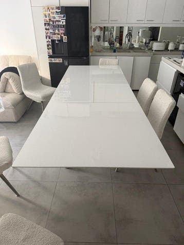 XXL - Eettafel - Hout, Chroom, Staal