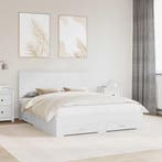 vidaXL Bedframe met hoofdeinde met lade Wit 160 x 200 cm, Verzenden, Nieuw