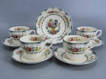 Koffieservies - Spode Avondale Tassen-Set mit Schale –, Antiek en Kunst