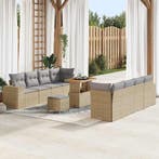 vidaXL Tuinbank Set met kussen 11 pcs Beige en Lichtgrijs, Verzenden, Nieuw