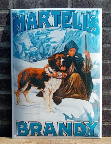 Emaille wandreclame Martells Brandy, Verzamelen, Verzenden, Nieuw