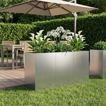 vidaXL Plantenbak zilver 120 x 40 x 60 cm Gegalvaniseerd, Tuin en Terras, Verzenden, Nieuw
