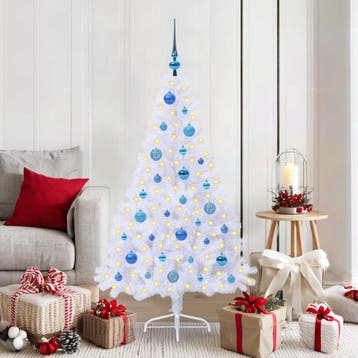 vidaXL Kunstkerstboom met 150 LED Wit 150 cm PVC en Staal, Verzenden