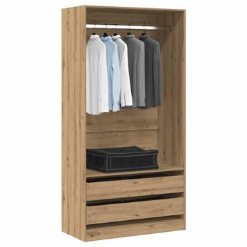 vidaXL Kledingkast 100x50x200 cm bewerkt hout artisanaal, Verzenden