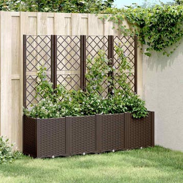 vidaXL Plantenbak met latwerk 160x40x140 cm polypropeen, Verzenden, Nieuw