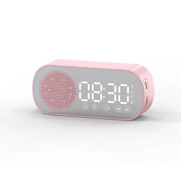 Alarm Klok Speaker - Spiegel FM Radio LED Snooze Wekker -, Verzenden