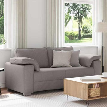 vidaXL Loveseat Taupe 180 cm Stof, Huis en Inrichting, Verzenden, Nieuw
