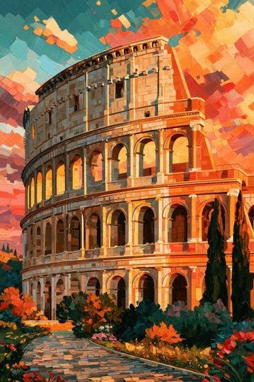 Iconica - Sunset Echoes of Rome - unique 1/1 XXL (150 x 100