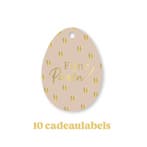 10x Cadeaulabel - VROLIJK PASEN - Beige - goudfolie - paa..., Ophalen of Verzenden, Nieuw