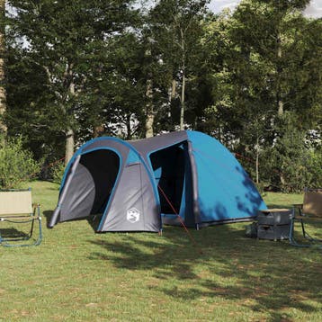 vidaXL Koepeltent Koepel met dak met opslag Blauw 384 x 254, Caravans en Kamperen, Verzenden, Nieuw