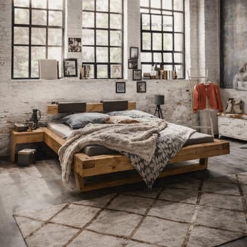 TPT Möbel Woodhaven Massief Wild Eiken Balkenbed - 180 x 210, Huis en Inrichting, Slaapkamer | Bedden, Nieuw
