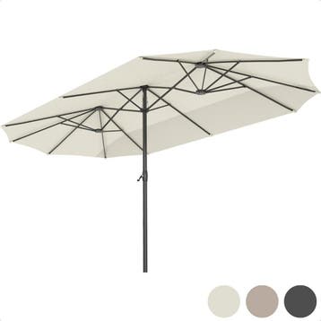 2dekans | LifeGoods Dubbele Parasol - 270x460cm - tot 15, Ophalen of Verzenden, Nieuw