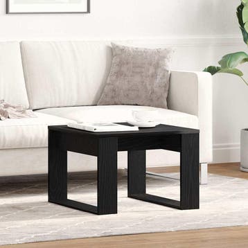 vidaXL Salontafel Zwart Eiken 50 x 50 x 35 cm Bewerkt hout, Verzenden, Nieuw