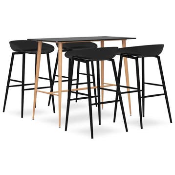 vidaXL 5-delige Barset zwart, Verzenden, Nieuw