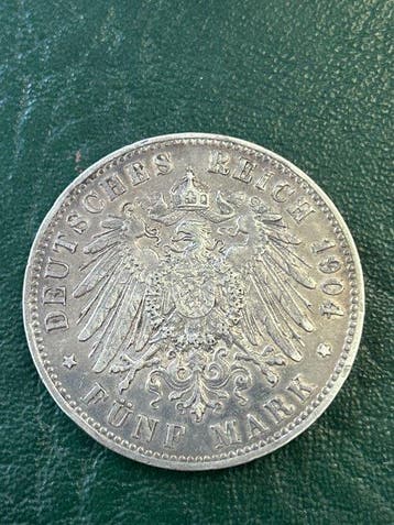 Duitsland, keizerrijk 5 Mark 1904, Bayern (Zonder