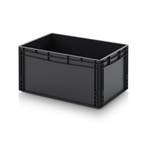 Stapelbak 600x400x320 mm euronorm ESD zwart pp gebruikt, Ophalen of Verzenden, Nieuw