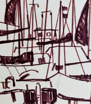 Ginette Rapp (1928-1998) - Hollande - Dessin original signé, Antiek en Kunst, Kunst | Schilderijen | Modern