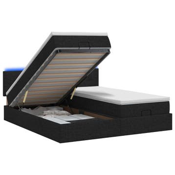 vidaXL Ottomaanse Bed met Matras en LED Zwart 180 x 200 cm, Verzenden, Nieuw
