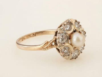 Zonder minimumprijs - Ring - 10 kt. Geel goud - 0.55ct. tw., Handtassen en Accessoires, Nieuw