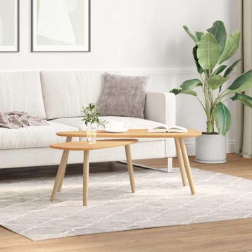 vidaXL 2-delige Salontafelset massief grenenhout bruin, Huis en Inrichting, Verzenden, Nieuw