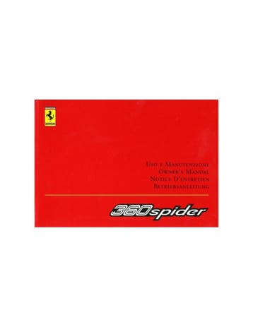 2004 FERRARI 360 SPIDER INSTRUCTIEBOEKJE 1772/02, Ophalen of Verzenden