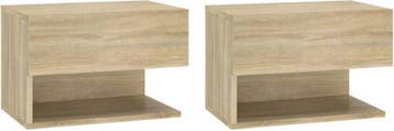 Set van 2 nachtkastjes - hangend - 46x30 cm - sonoma, Verzenden, Nieuw