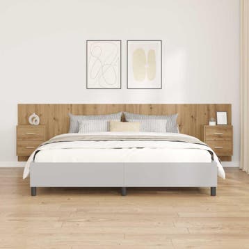 vidaXL Hoofdeinde Met Kast 3 st Artisan Eiken Bewerkt hout, Huis en Inrichting, Verzenden, Nieuw