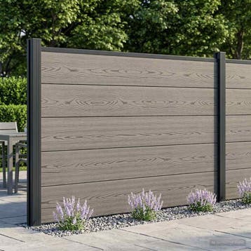vidaXL Hekpaneel WPC en Aluminium Grijs, Tuin en Terras, Verzenden, Nieuw