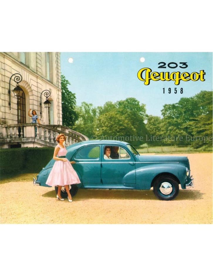 1958 PEUGEOT 203 SEDAN BROCHURE NEDERLANDS, Livres, Autos | Brochures & Magazines
