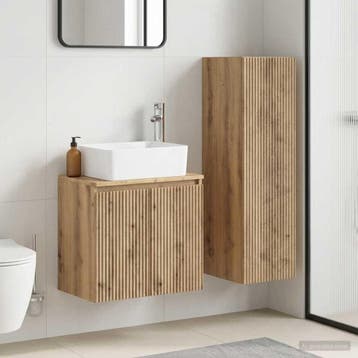 vidaXL Badkamermeubel Set 2 st Artisanaal eiken 33 x 34,5 x, Maison & Meubles, Tables | Coiffeuses, Verzenden