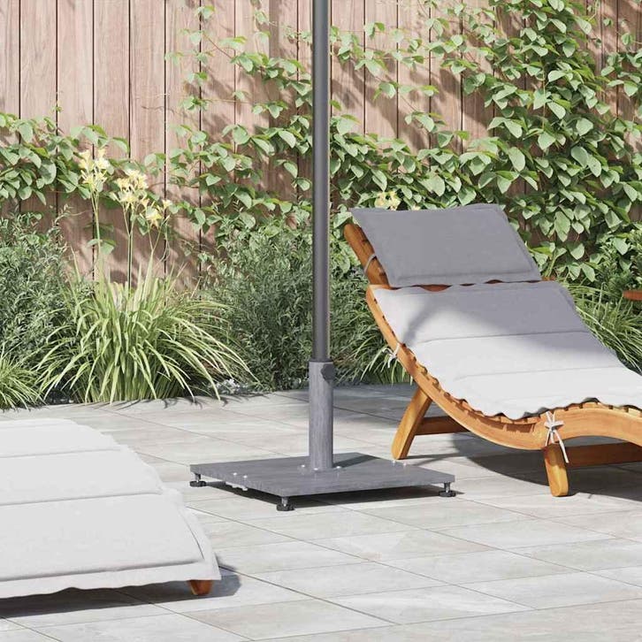 vidaXL Parasolvoet Donkergrijze Houten Look 45 x 45 x 31 cm, Jardin & Terrasse, Parasols, Envoi