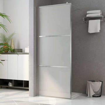 vidaXL Douche schermen zilver 80 x 195 cm Glas en Aluminium, Verzenden
