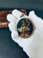 Reliekhouder - Glas, Zilver - 1750-1800 - Devotie-medaillon