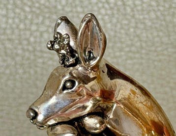 Euro FAR - Beeldje - Bambi Pair Cuddling - Hallmarked - 925, Antiek en Kunst