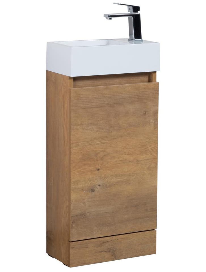 Toiletmeubel Peru 40 x 22 cm Eiken Fonteinmeubel, Doe-het-zelf en Bouw, Sanitair, Nieuw, Verzenden