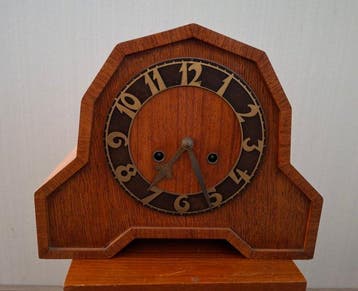 Horloge de l’école d’Amsterdam - Art déco bois de chêne -