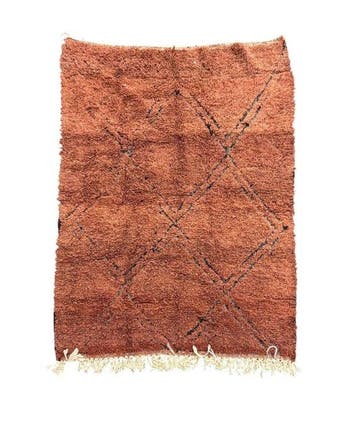 Moroccan Brown Beni Ourain Rug cm 160x240 cm – Handgemaakt, Nieuw