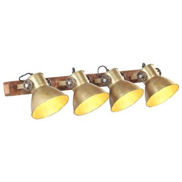 vidaXL Wandlamp industrieel E27 90x25 cm messingkleurig, Verzenden