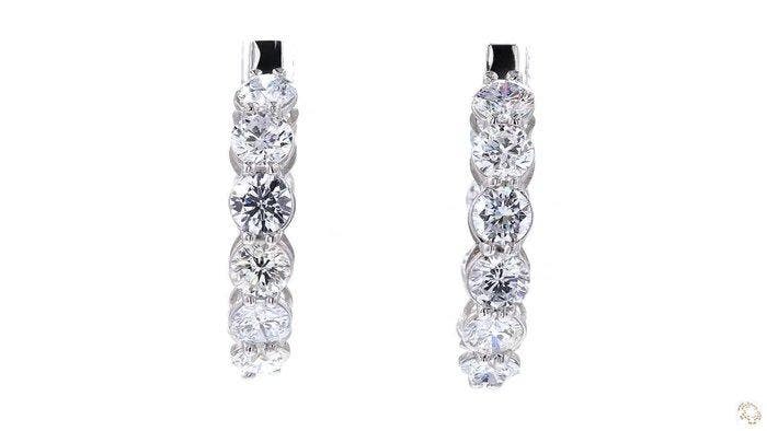 Zonder minimumprijs - Oorbellen - 14 karaat Witgoud -, Handtassen en Accessoires, Oorbellen