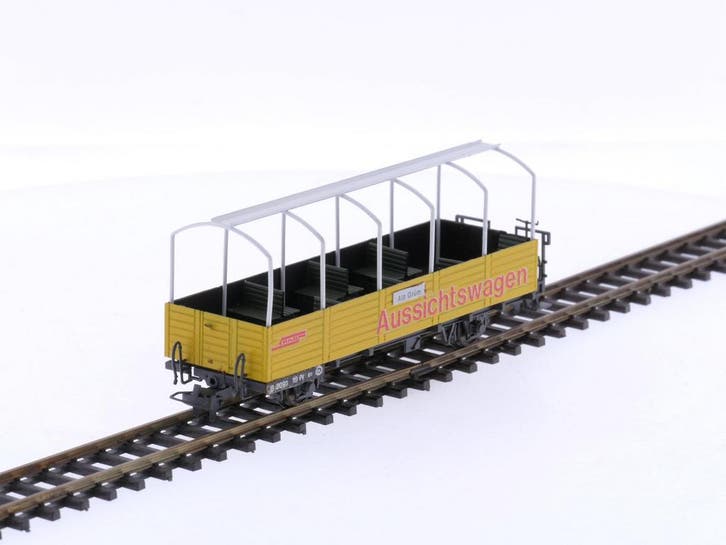 Schaal H0m Bemo 20001 observatiewagen B 2091 van de RhB...., Hobby en Vrije tijd, Modeltreinen | H0, Gelijkstroom, Overige typen