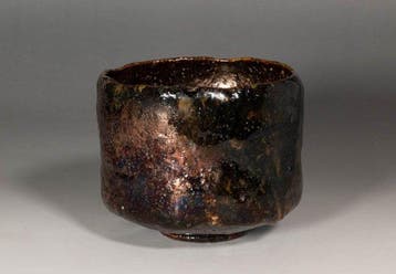 Takatori Tawara Chawan Matcha-bowl met glazuurdecoratie -