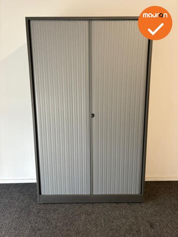Ahrend Roldeurkast - 195x120x45cm - Antracietgrijs met Zilve, Werkplek, Ophalen of Verzenden, Gebruikt, Kast