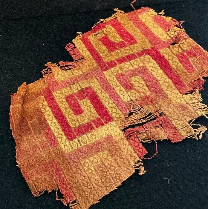 Chancay-cultuur textielfragment met geometrische, Collections, Minéraux & Fossiles