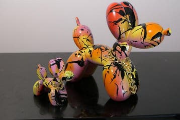 RichART - Balloon Dog version dollar avec son petit - 21 cm
