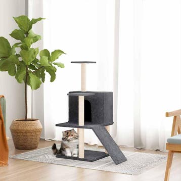 vidaXL Kattenmeubel met sisal krabpalen 82 cm donkergrijs, Dieren en Toebehoren, Verzenden, Nieuw