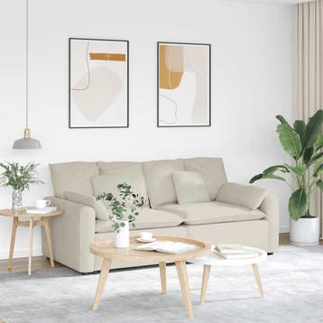 vidaXL Modulaire bank met kussens crèmekleurig, Verzenden