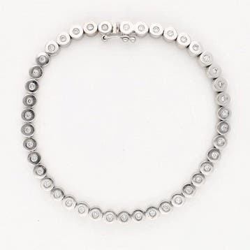 Armband - 14 karaat Witgoud Diamant (Natuurlijk) -, Handtassen en Accessoires, Armbanden, Nieuw