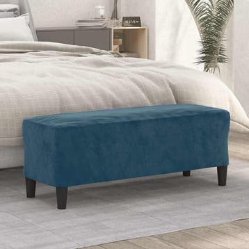 vidaXL Bankje 100x35x41 cm fluweel blauw, Verzenden, Nieuw
